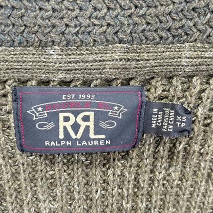 RRL ダブルアールエル カーキ×オレンジ ショールカラー ボタン カーディガン トップス
