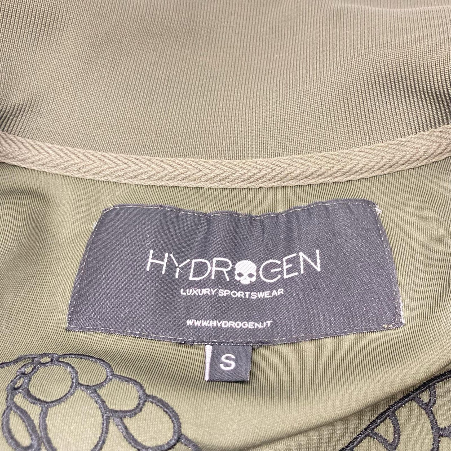 HYDROGEN ハイドロゲン 【×HORIOKAMI】カーキ 蛇×花刺繍 ジップ ジャケット ジャケット
