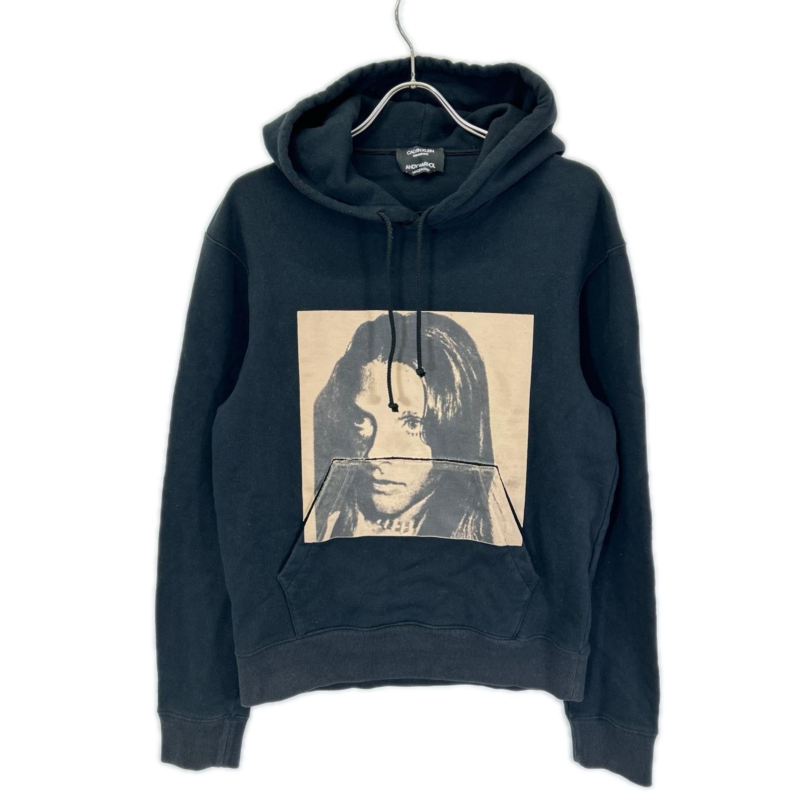 CalvinKlein カルバンクライン 【×Andy Warhol】ブラック サンドラ・ブラントプリント フーディ トップス