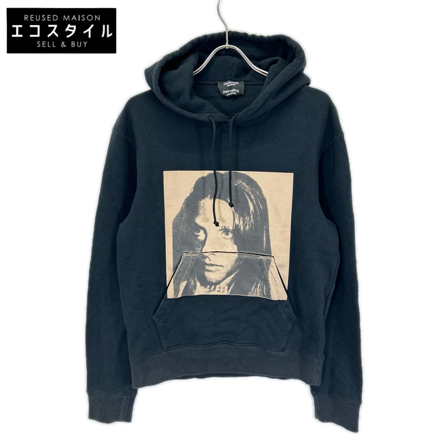 CalvinKlein カルバンクライン 【×Andy Warhol】ブラック サンドラ・ブラントプリント フーディ トップス