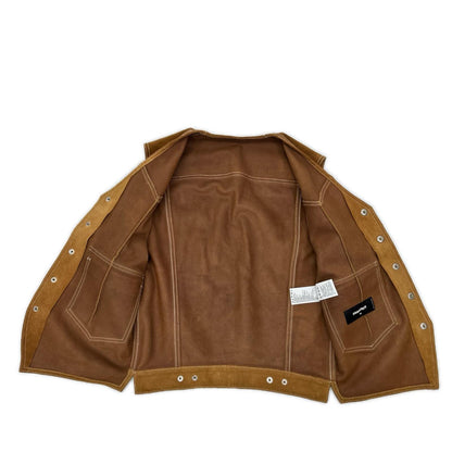 DSQUARED2 ディースクエアード ブラウン スエードレザー シルバースナップボタン ジレベスト ベスト