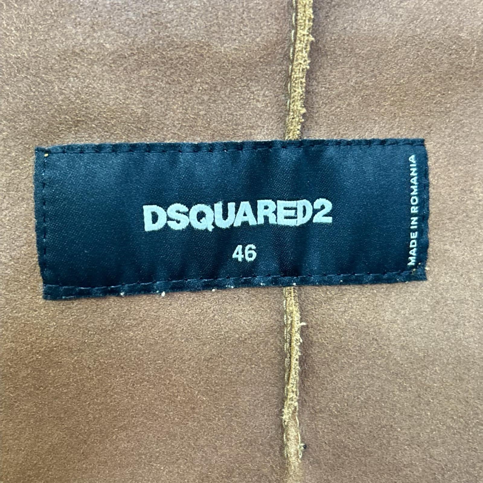 DSQUARED2 ディースクエアード ブラウン スエードレザー シルバースナップボタン ジレベスト ベスト