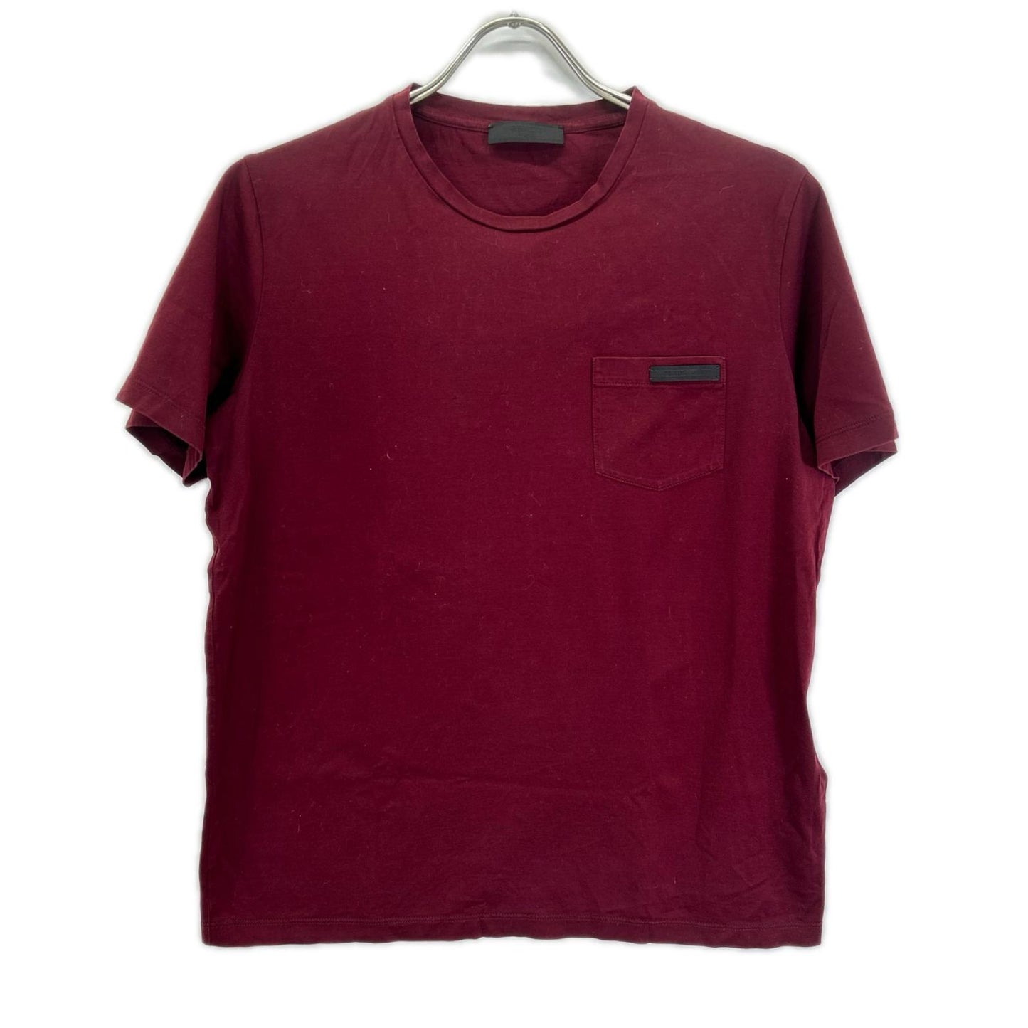 PRADA プラダ UJN006 ボルドー クルーネック半袖Tシャツ トップス