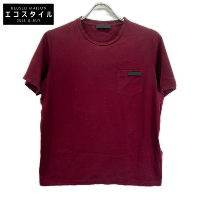 PRADA プラダ UJN006 ボルドー クルーネック半袖Tシャツ トップス