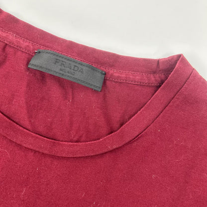 PRADA プラダ UJN006 ボルドー クルーネック半袖Tシャツ トップス