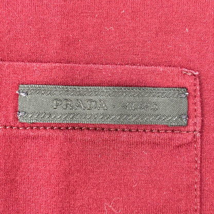 PRADA プラダ UJN006 ボルドー クルーネック半袖Tシャツ トップス