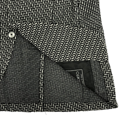 monsieur NICOLE ムッシュニコル PONTETORTO製 ブラック×ホワイト ジオメトリック柄ジャージージャケット トップス