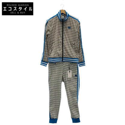 Munsingwear マンシングウェア ホワイト×ブルー レジメンタル ロゴ セットアップ トップス