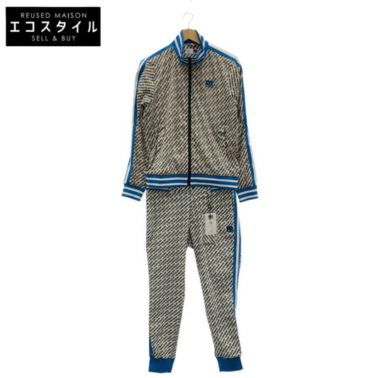 Munsingwear マンシングウェア ホワイト×ブルー レジメンタル ロゴ セットアップ トップス