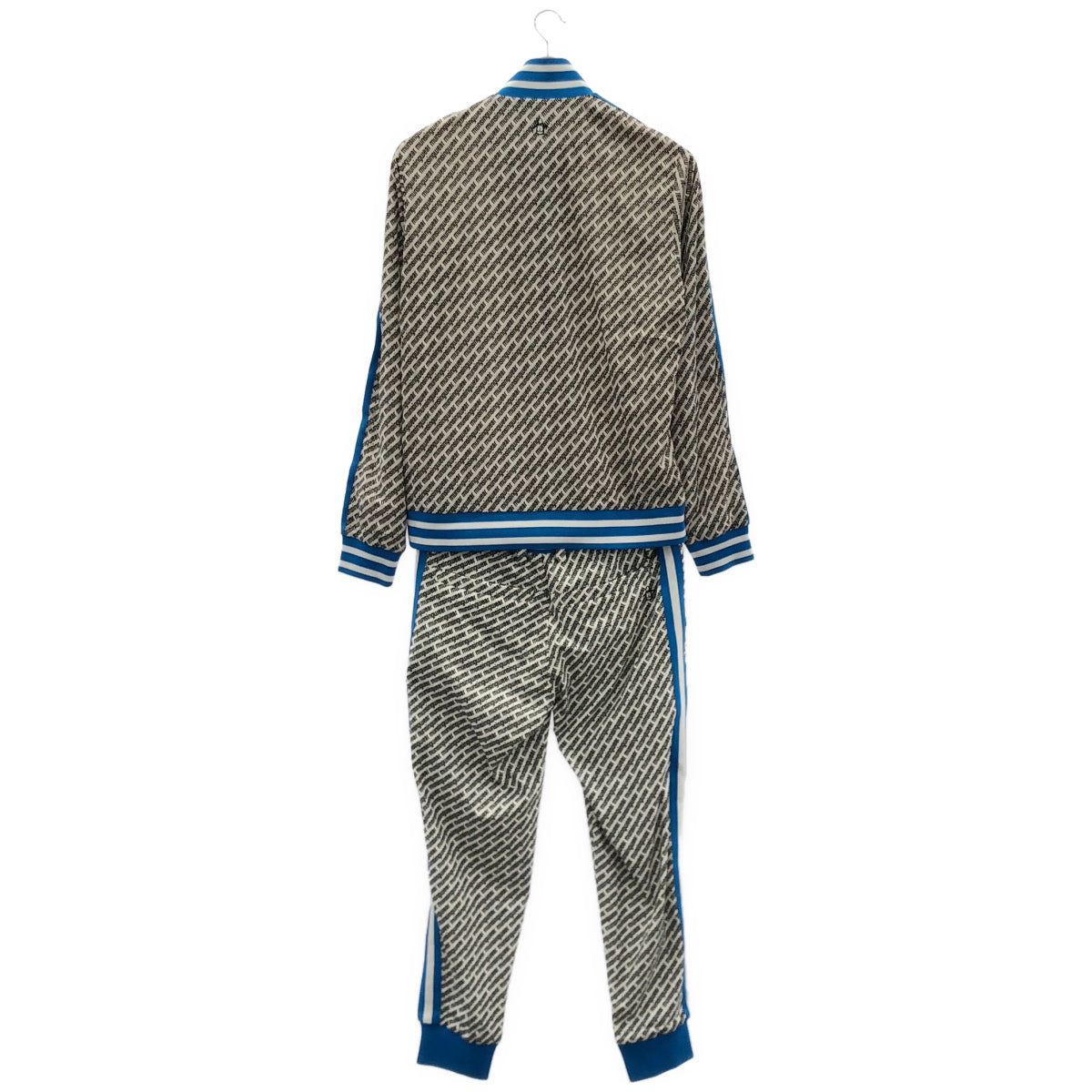 Munsingwear マンシングウェア ホワイト×ブルー レジメンタル ロゴ セットアップ トップス