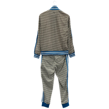 Munsingwear マンシングウェア ホワイト×ブルー レジメンタル ロゴ セットアップ トップス