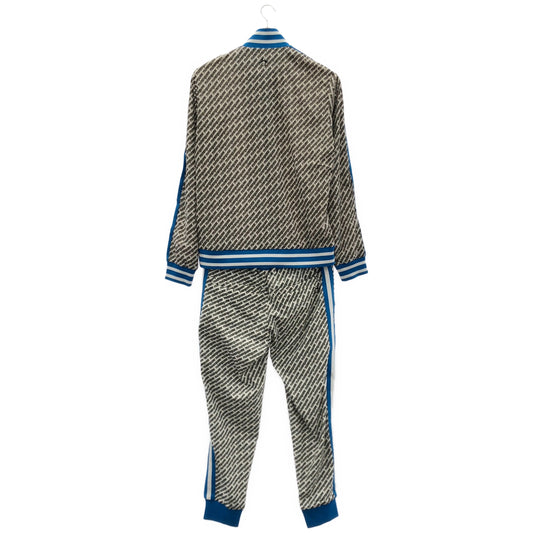 Munsingwear マンシングウェア ホワイト×ブルー レジメンタル ロゴ セットアップ トップス