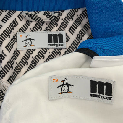 Munsingwear マンシングウェア ホワイト×ブルー レジメンタル ロゴ セットアップ トップス