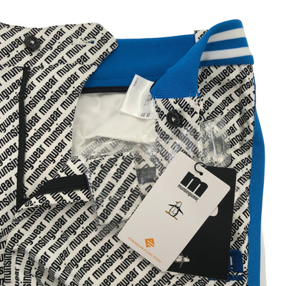 Munsingwear マンシングウェア ホワイト×ブルー レジメンタル ロゴ セットアップ トップス