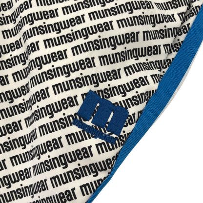 Munsingwear マンシングウェア ホワイト×ブルー レジメンタル ロゴ セットアップ トップス