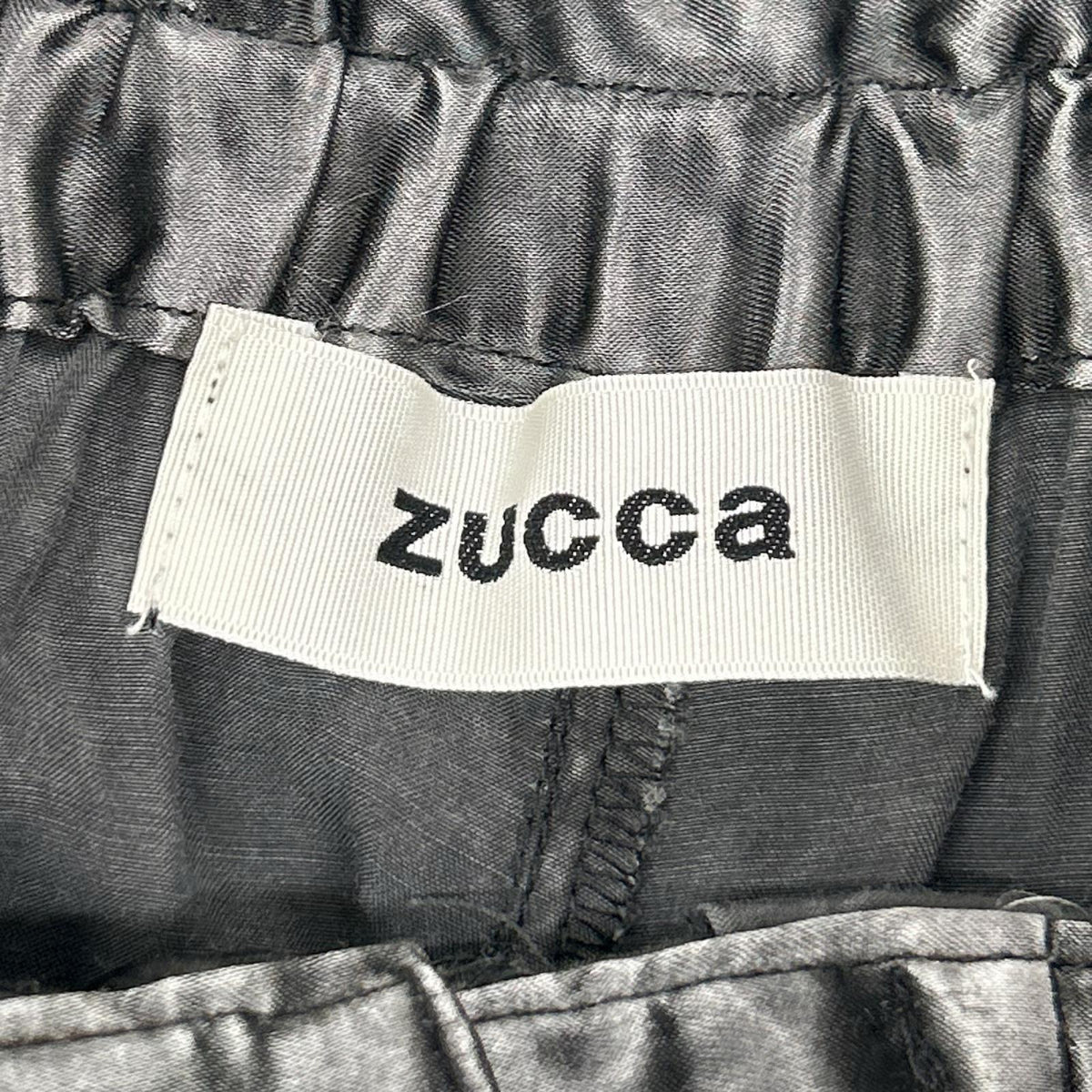 ZUCCA ズッカ ZU08-FF013 グレー サテン ワイドパンツ ボトムス