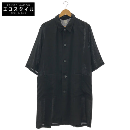 TA71FA032 ブラック オーバーサイズ シャツワンピース トップス