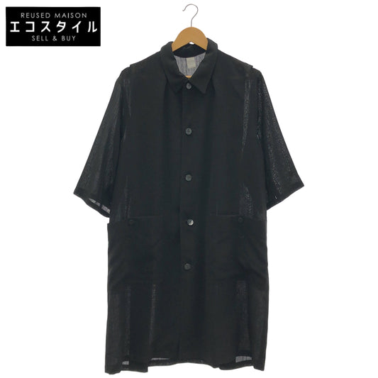 TA71FA032 ブラック オーバーサイズ シャツワンピース トップス