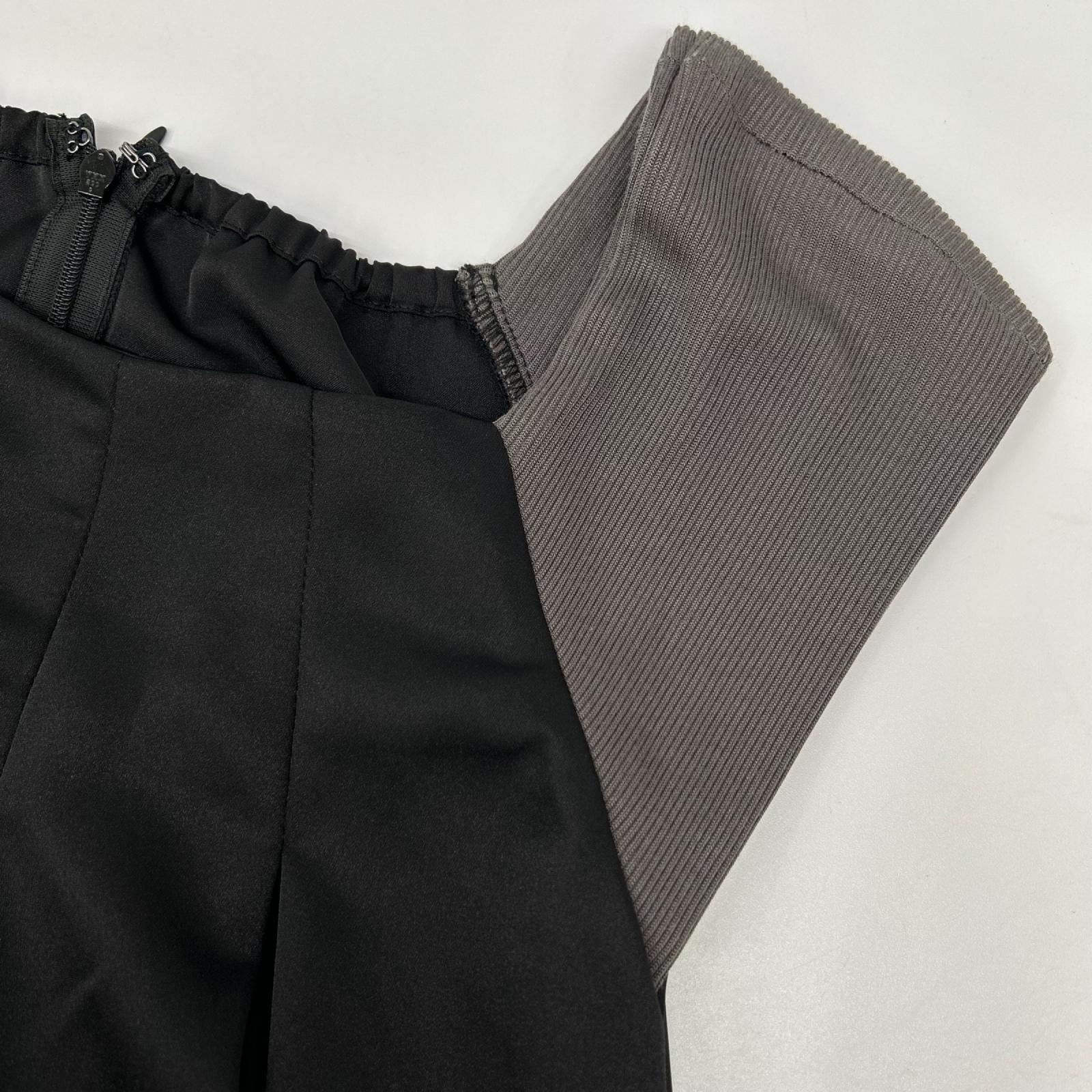 VEVIRED ヴェビレッド ブラック ニットショルダー ノースリーブ切り替えワンピース ワンピース
