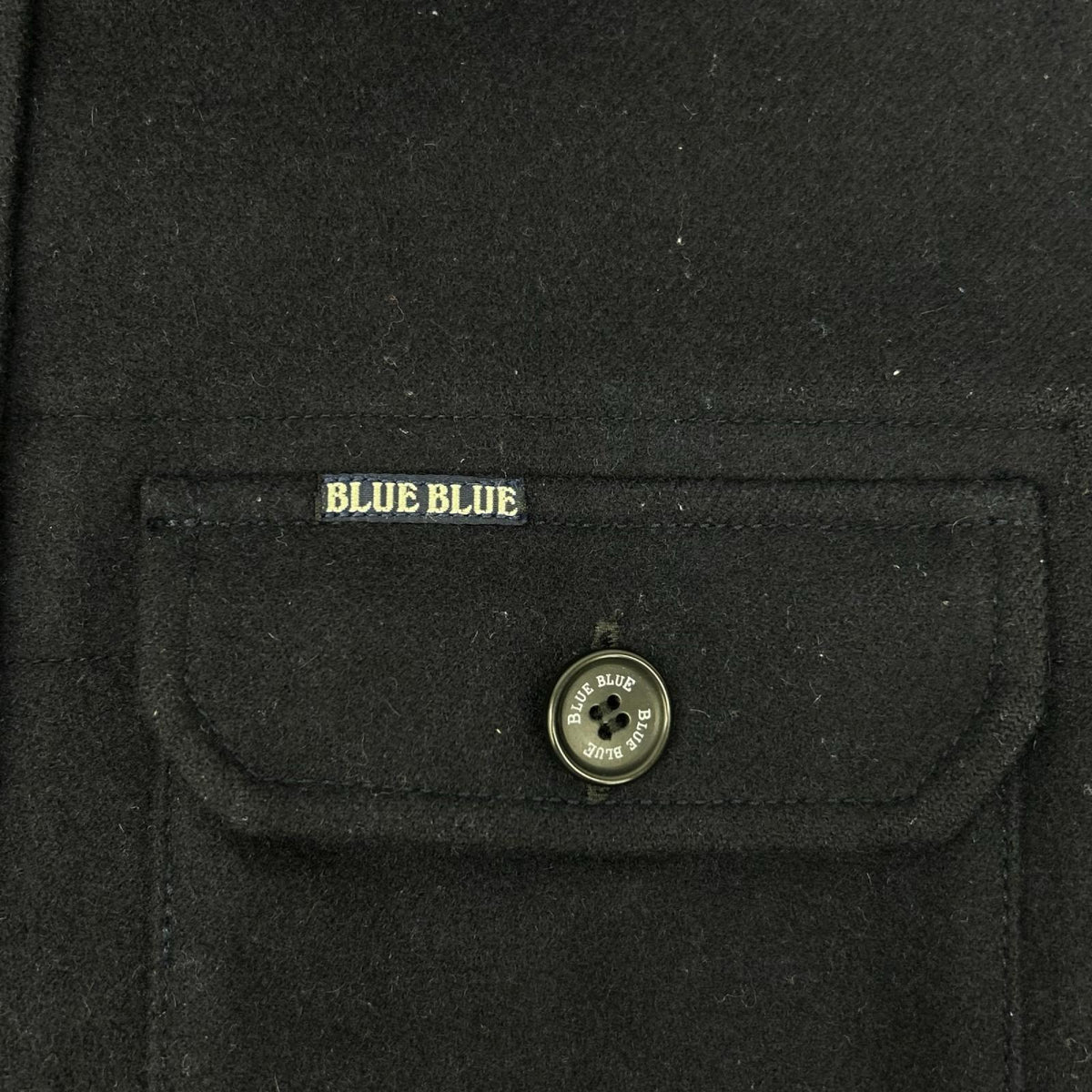 BLUEBLUE ブルーブルー ネイビー ウール ポケット シャツ トップス