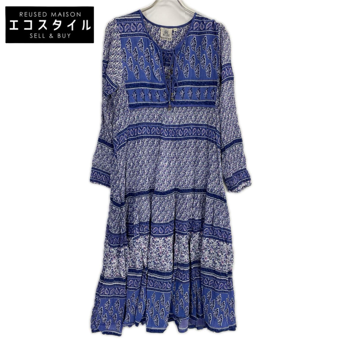 BLUE BOHEME ブルーボヘム 20-040-570-0014 ブルー 総柄プリント ワンピース ワンピース