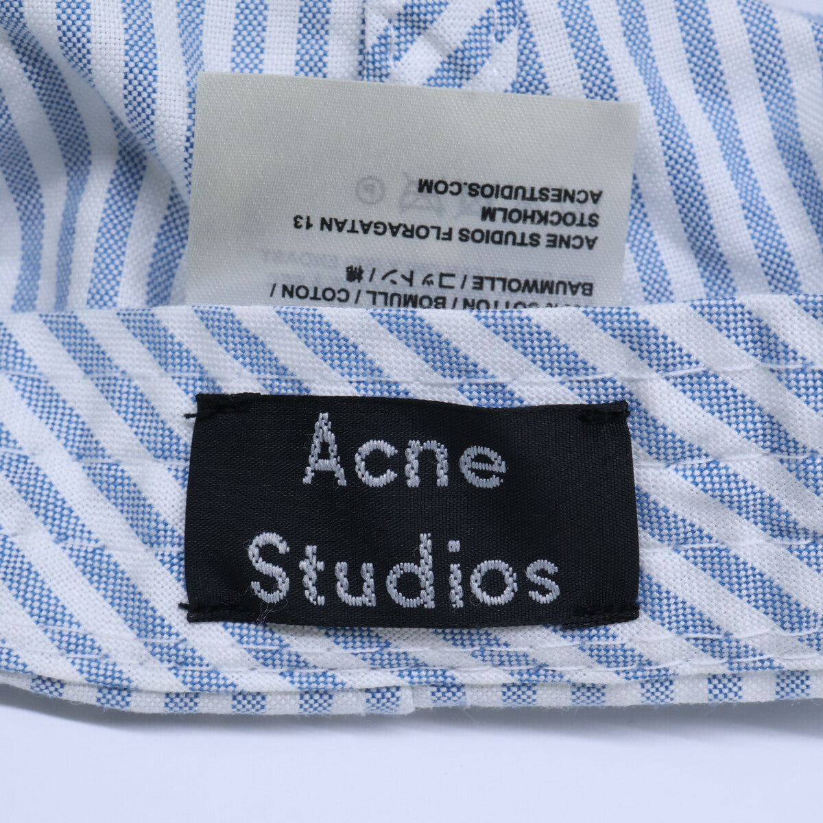 ACNE STUDIOS アクネ ストゥディオズ フェイス刺繍 ストライプ キャップ 帽子