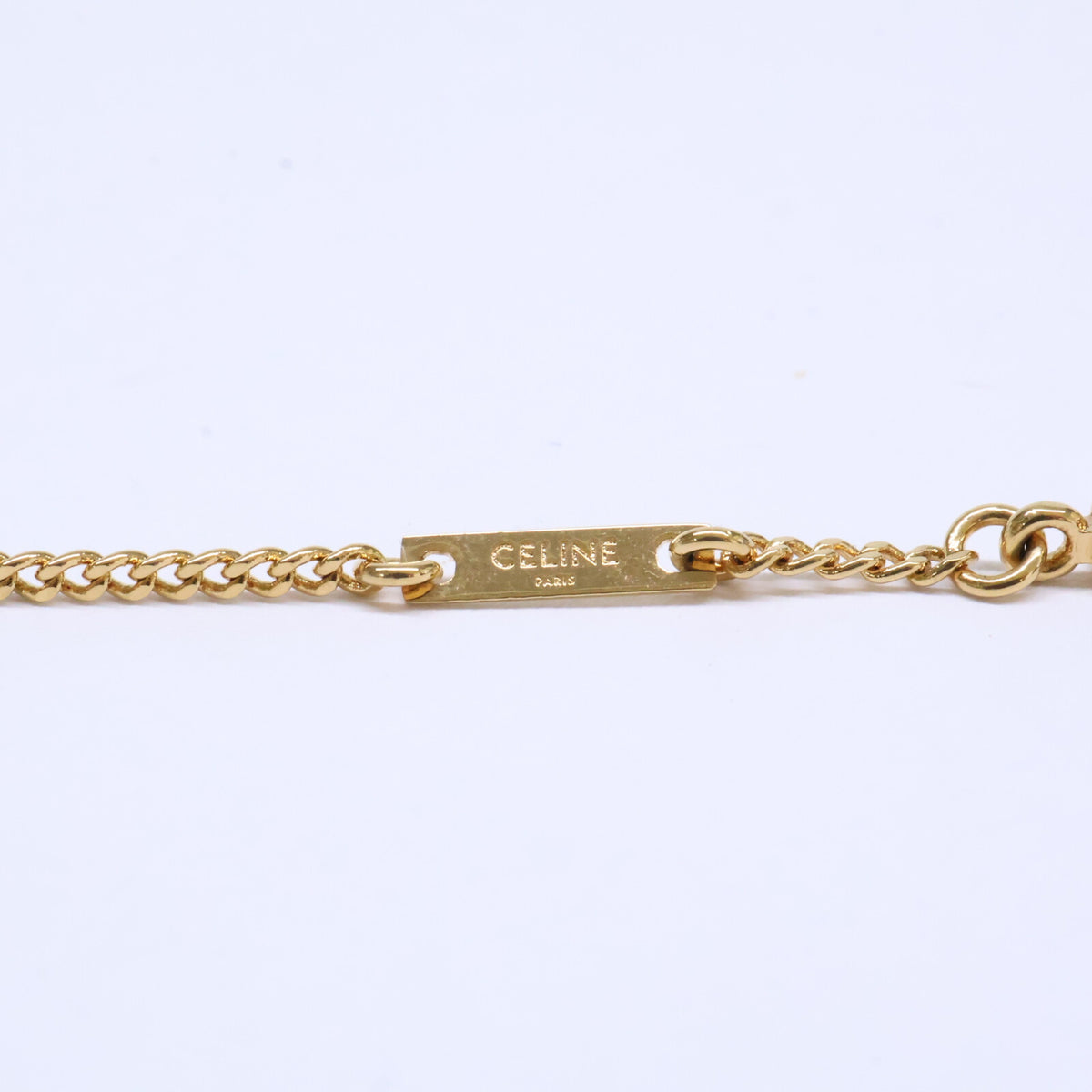 CELINE セリーヌ 【美品】トリオンフ ラインストーン ネックレス / ゴールドフィニッシュ ブラス＆クリスタル ネックレス