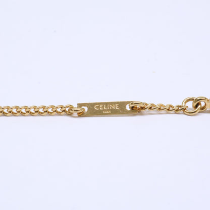 CELINE セリーヌ 【美品】トリオンフ ラインストーン ネックレス / ゴールドフィニッシュ ブラス＆クリスタル ネックレス