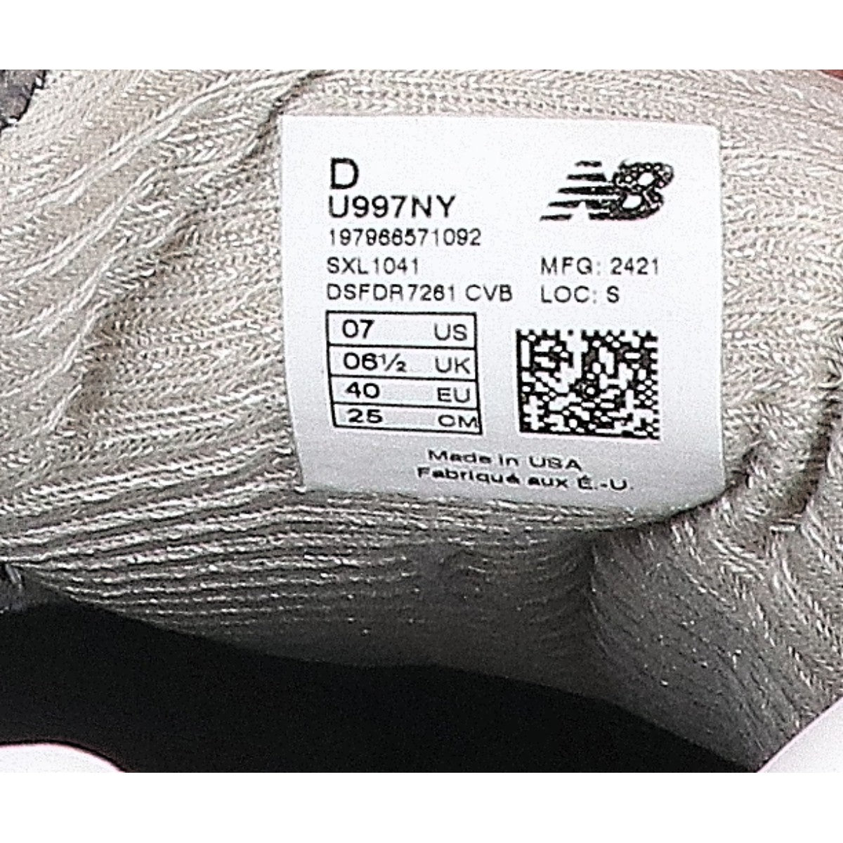 NEW BALANCE ニューバランス U997NY Made in USA 997 Core ローカットスニーカー シューズ