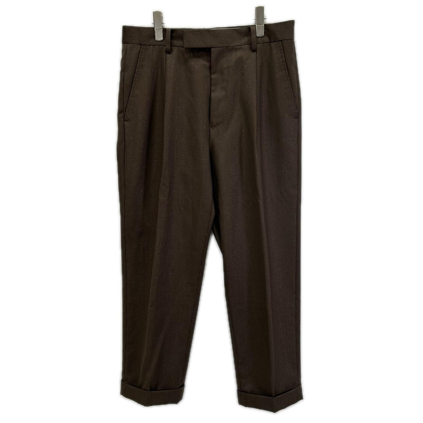 WACKO MARIA ワコマリア 22FW-WMP-TR25 ブラウン GLITTER PLEATED TROUSERS TYPE1 ボトムス