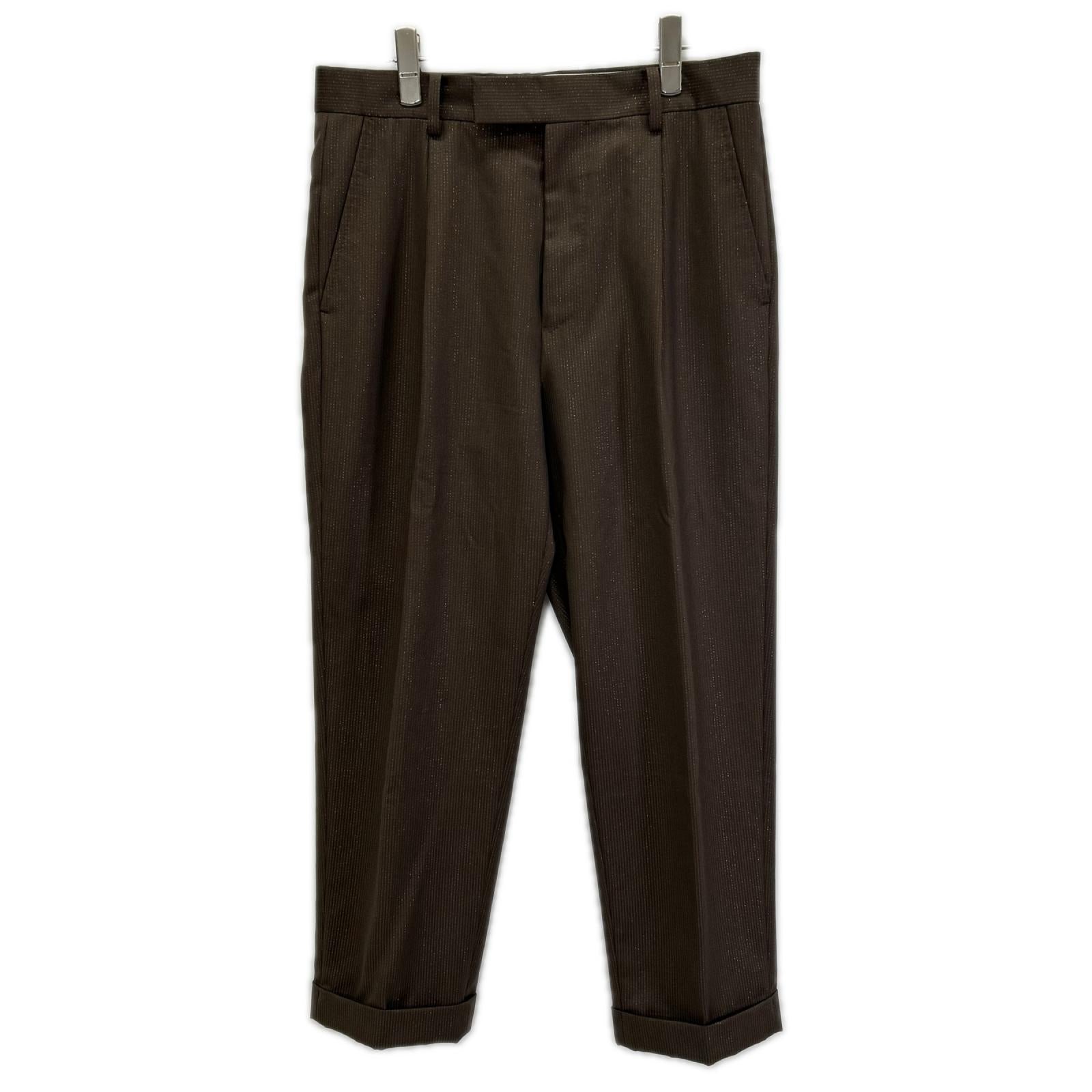 WACKO MARIA ワコマリア 22FW-WMP-TR25 ブラウン GLITTER PLEATED TROUSERS TYPE1 ボトムス