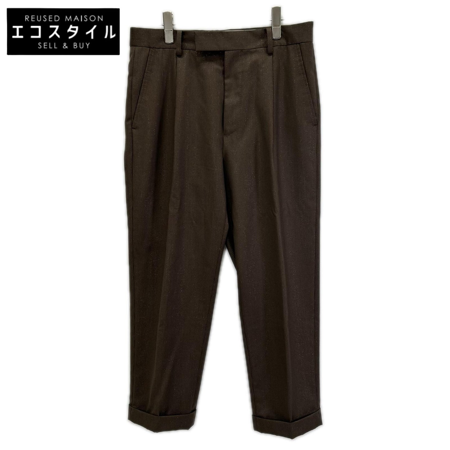 WACKO MARIA ワコマリア 22FW-WMP-TR25 ブラウン GLITTER PLEATED TROUSERS TYPE1 ボトムス