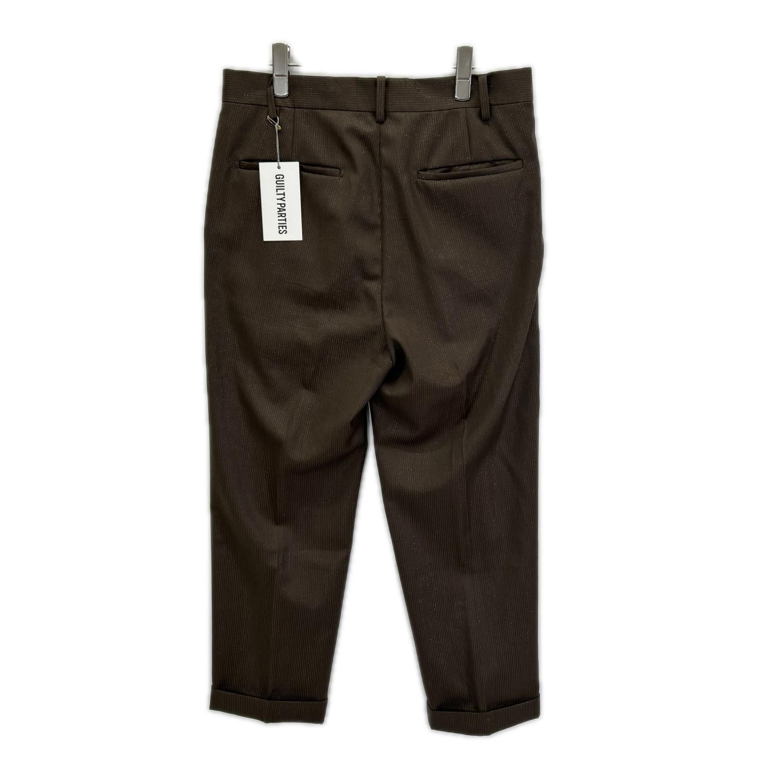 WACKO MARIA ワコマリア 22FW-WMP-TR25 ブラウン GLITTER PLEATED TROUSERS TYPE1 ボトムス