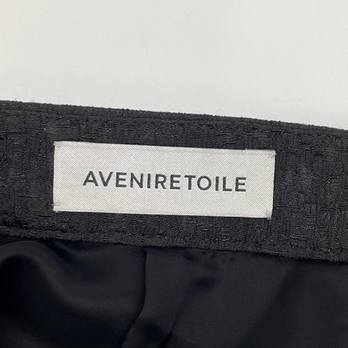 Aveniretoile アベニールエトワール S442-007 ブラック ジオメトリックジャガードギャザー切替スカート スカート