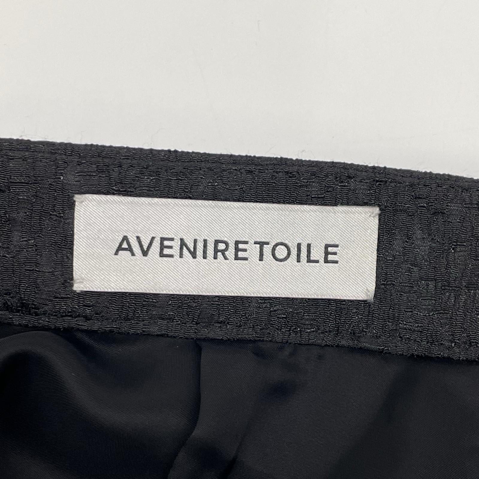 Aveniretoile アベニールエトワール S442-007 ブラック ジオメトリックジャガードギャザー切替スカート スカート