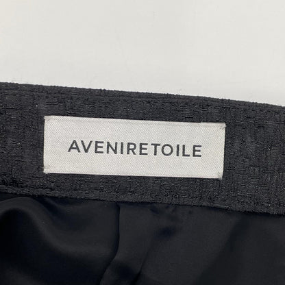 Aveniretoile アベニールエトワール S442-007 ブラック ジオメトリックジャガードギャザー切替スカート スカート