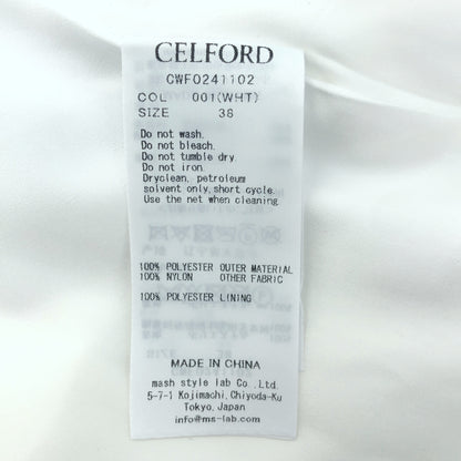 CELFORD セルフォード 24SS ホワイト シフォン×レースプリーツワンピース トップス
