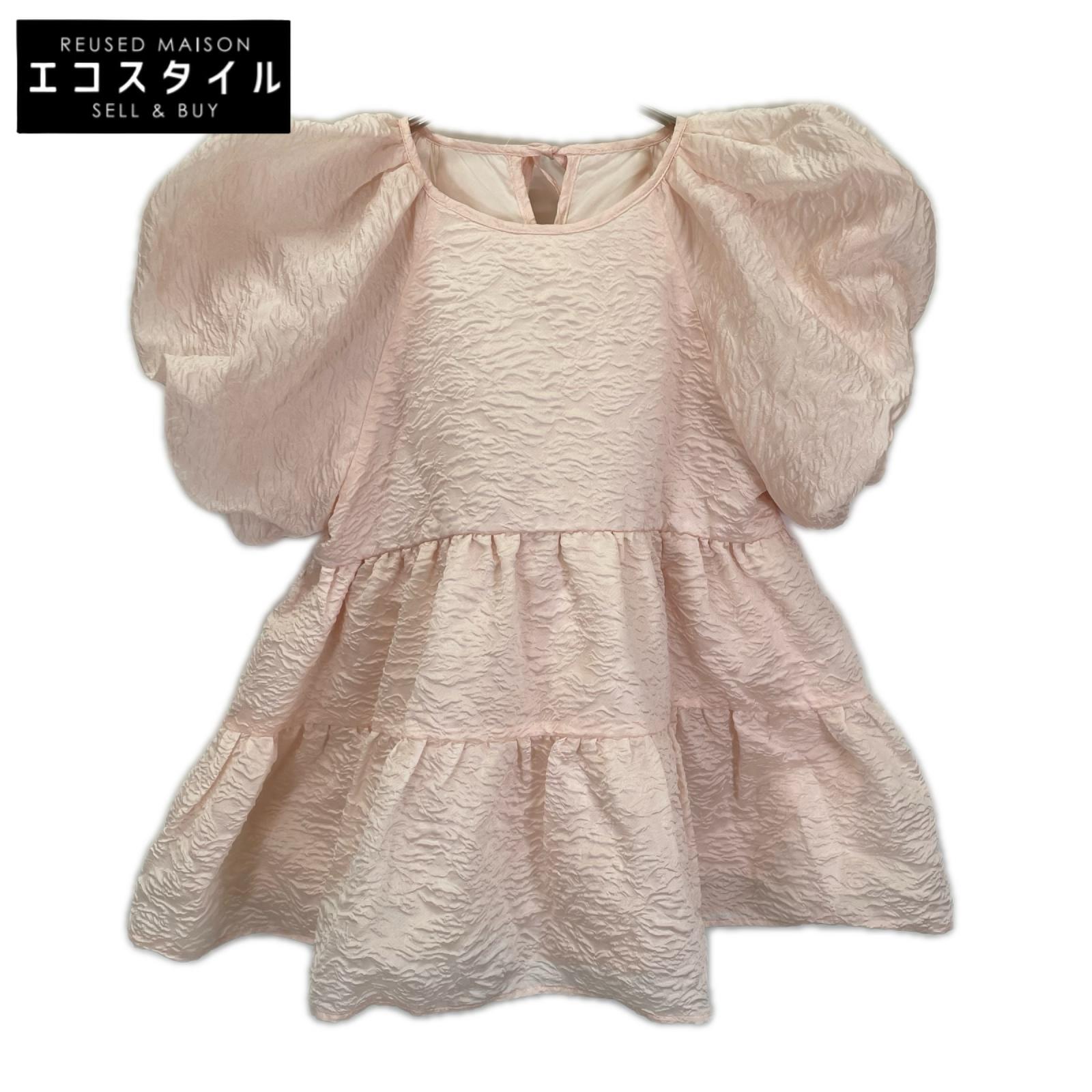 FITMORE フィットモア ピンク ジャガード ティアード トップス トップス