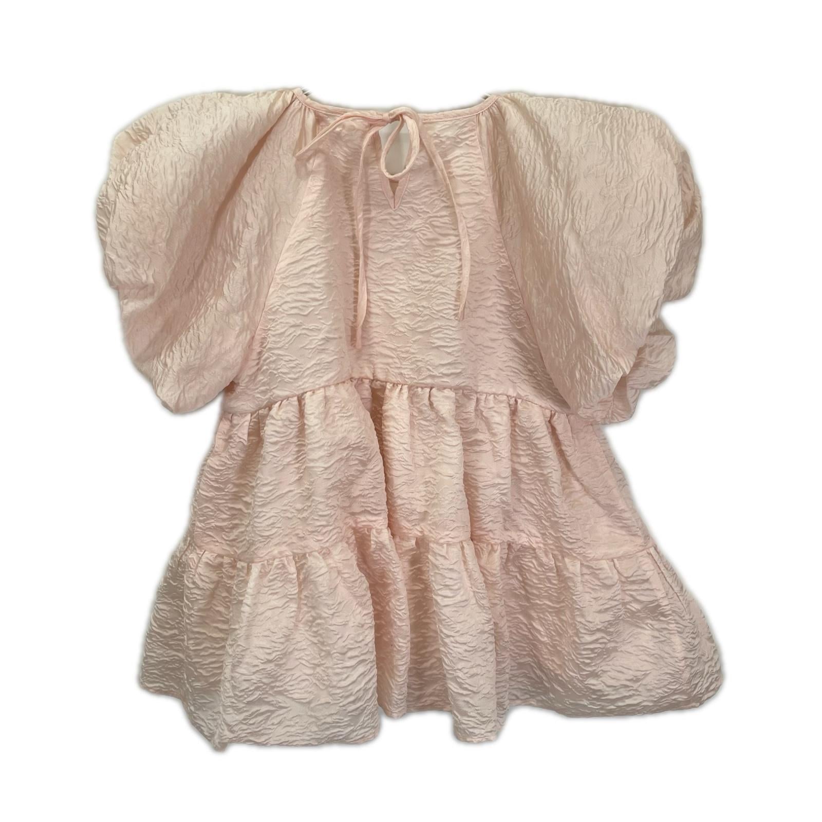 FITMORE フィットモア ピンク ジャガード ティアード トップス トップス