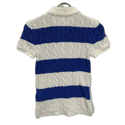POLObyRalphLauren ポロラルフローレン ホワイト×ブルー ボーダー ポニー刺繍 半袖ニット トップス
