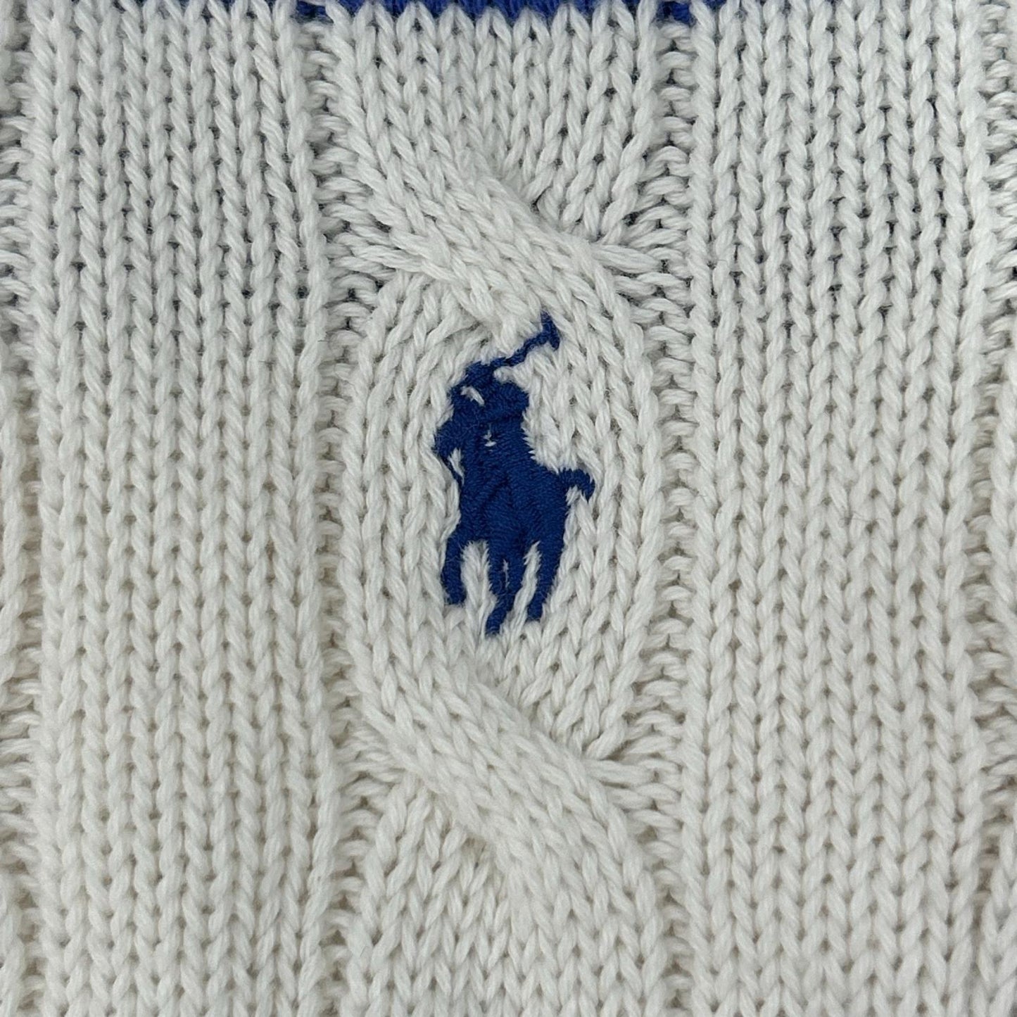 POLObyRalphLauren ポロラルフローレン ホワイト×ブルー ボーダー ポニー刺繍 半袖ニット トップス