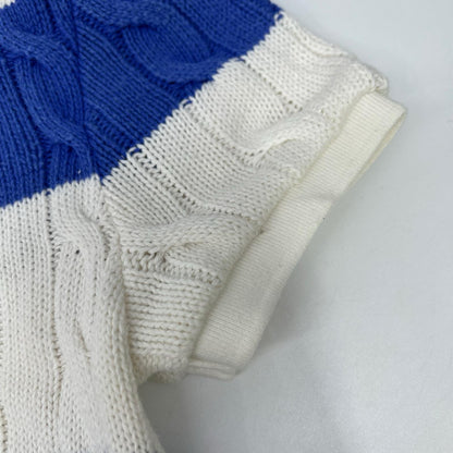 POLObyRalphLauren ポロラルフローレン ホワイト×ブルー ボーダー ポニー刺繍 半袖ニット トップス