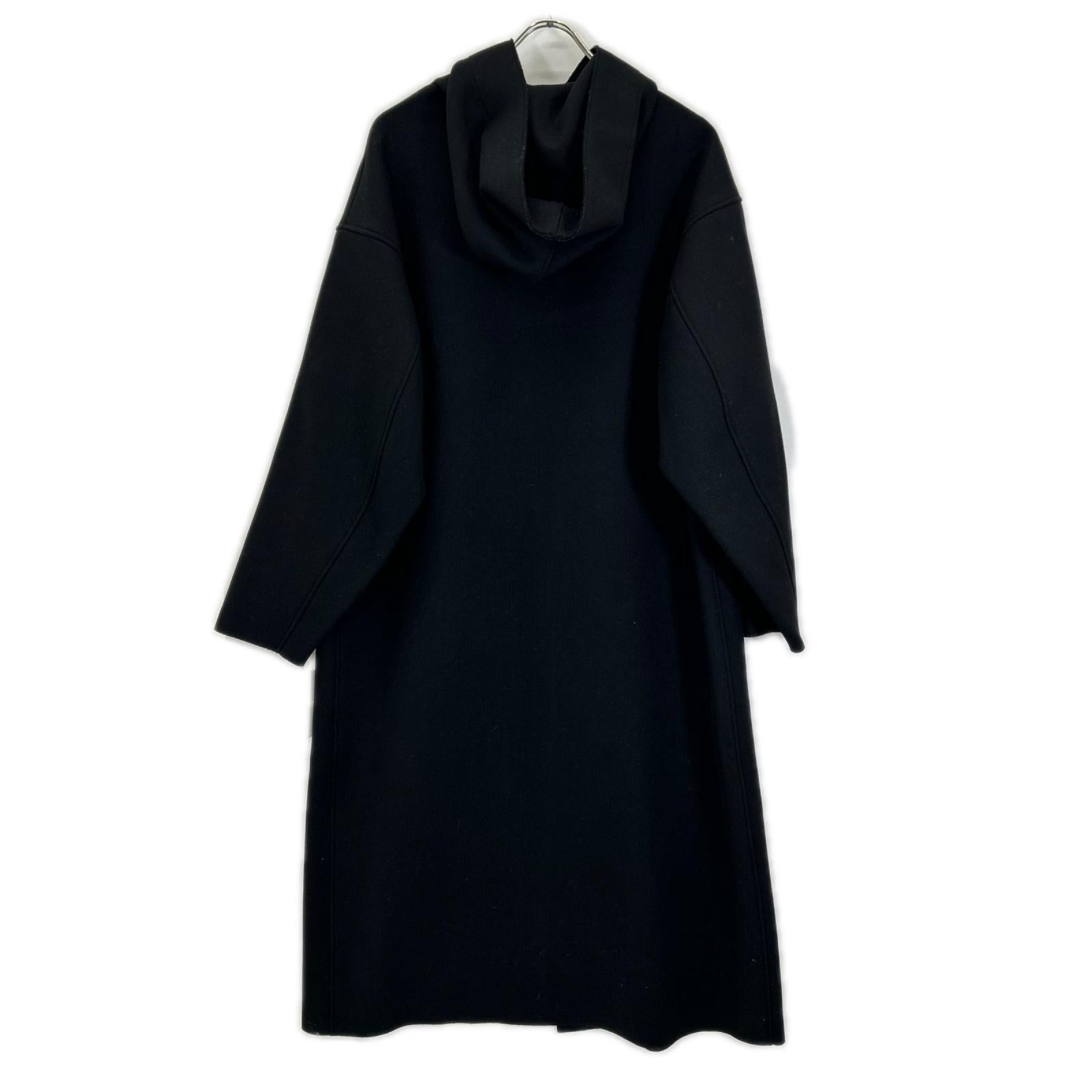 HYKE ハイク 232-17397 ブラック ウール MELTON HOODED WORK COAT コート