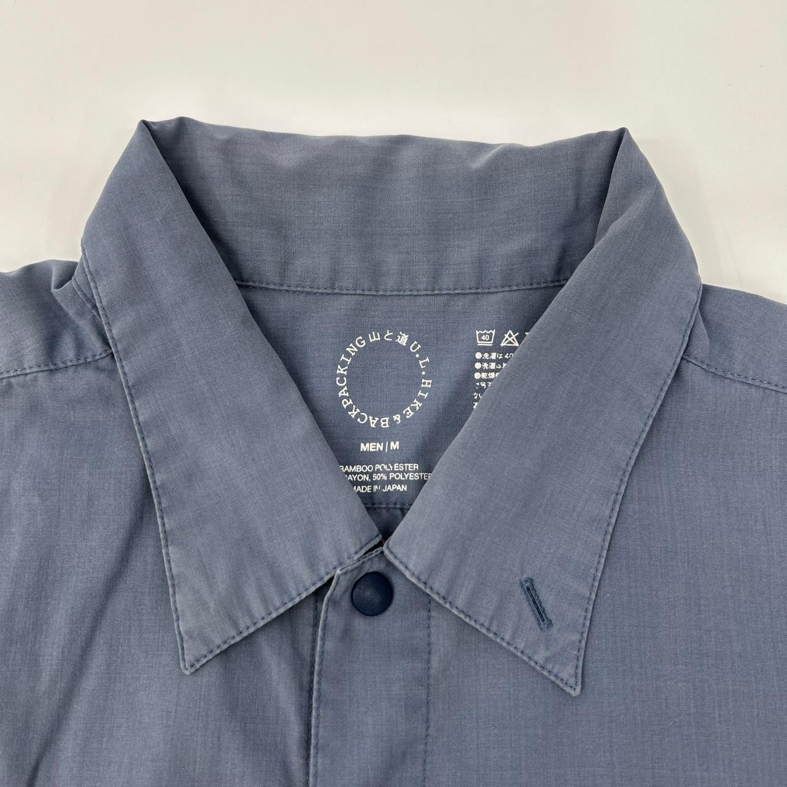 yamatomiti 山と道 ブルー バンブーショートスリーブシャツ トップス