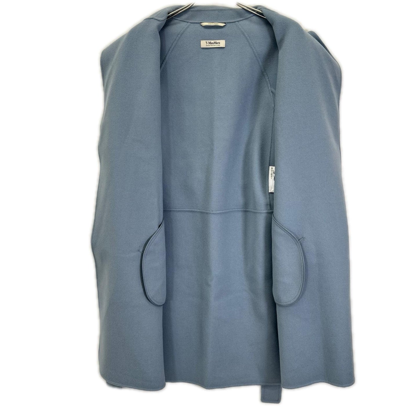 S MaxMara エスマックスマーラ ブルー ARONA ウール ダブルフェイス ロングコート コート