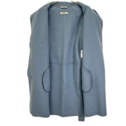 S MaxMara エスマックスマーラ ブルー ARONA ウール ダブルフェイス ロングコート コート