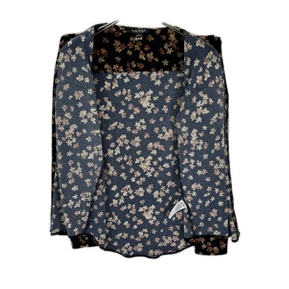 LAUREN RALPH LAUREN ローレン ラルフローレン ネイビー 花柄 長袖シャツ トップス