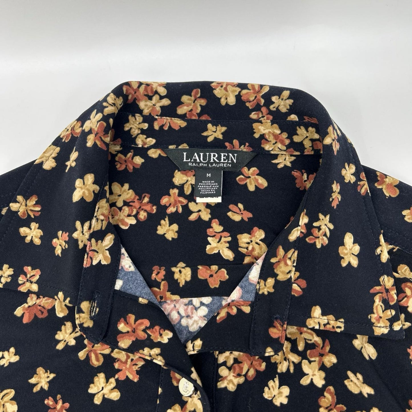LAUREN RALPH LAUREN ローレン ラルフローレン ネイビー 花柄 長袖シャツ トップス