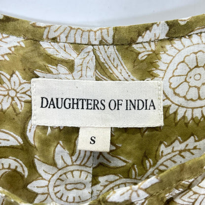 その他ブランド 【DAUGHTERS OF INDIA】 モスグリーン 総柄 ロングワンピース ワンピース