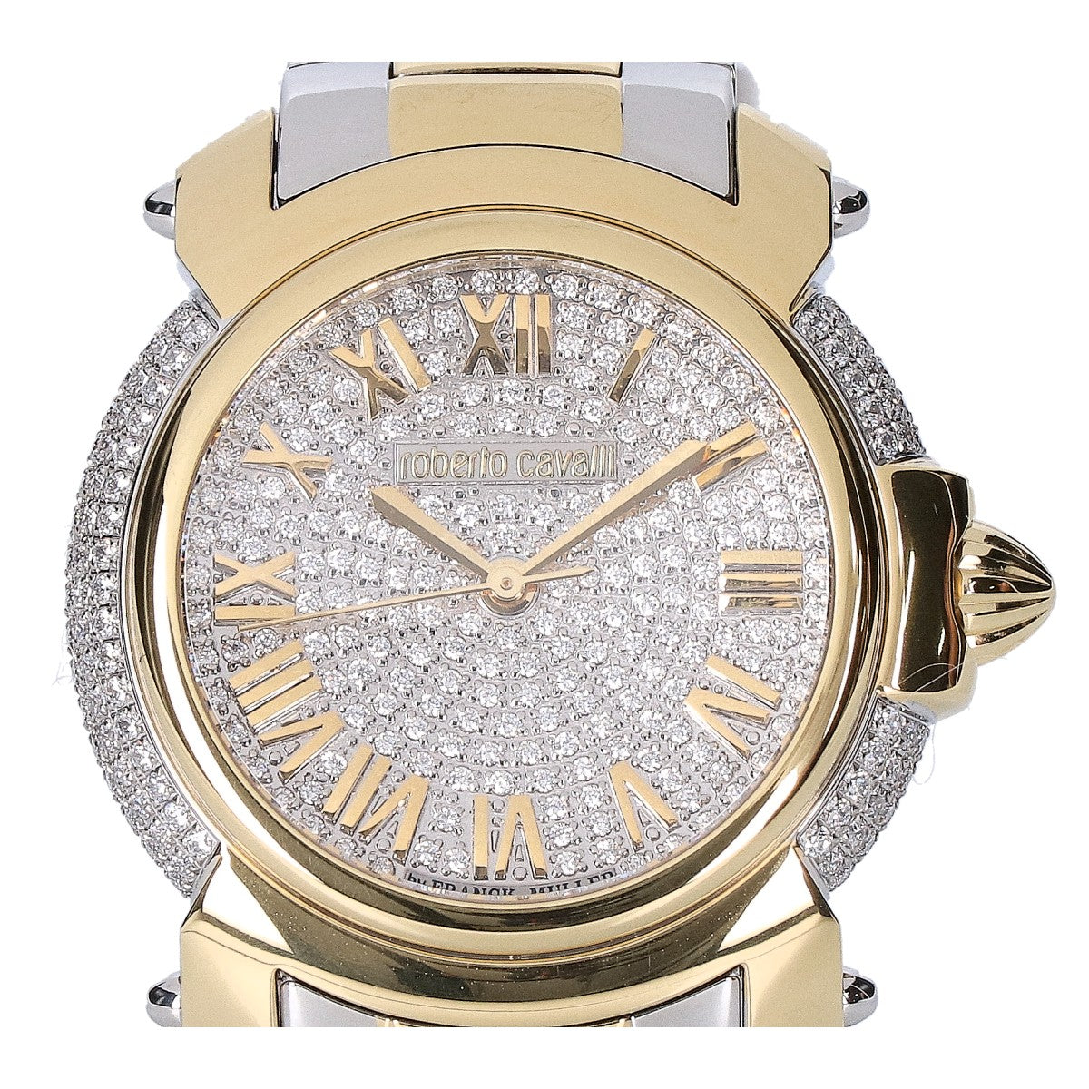 RobertoCavalli ロベルトカヴァリ 【ジャンク品】Roberto Cavalli by FRANCK MULLER ロベルトカヴァリ バイ フランクミュラー 1L006 パヴェクリスタル文字盤 クオーツ 腕時計